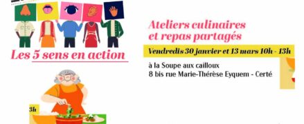 Les 5 sens en action – Ateliers culinaires et repas partagés (pour les plus de 60 ans)