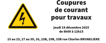 Coupures de courant pour travaux