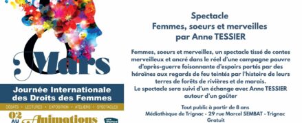 JIDF – Spectacle : Femmes, soeurs et merveilles par Anne TEISSIER