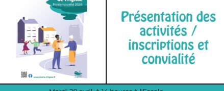 CCAS ANIMATION : Présentation des activités / inscriptions et convivialité