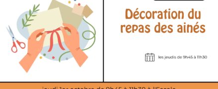 Animation sociale – Décoration du repas des ainés