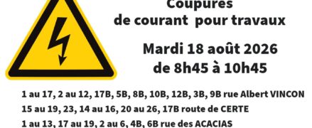 Coupures de courant pour travaux