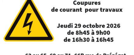 Coupures de courant pour travaux